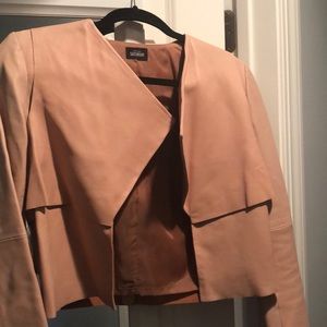 Pale pink leather jacket. BEAUTY!!